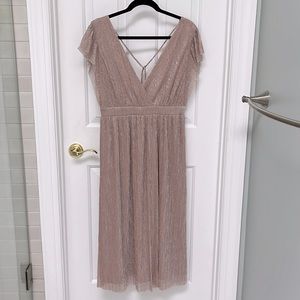 Shimmery Chelsea28 rose gold & silver low-back midi dress Size M, 10/12 fit
